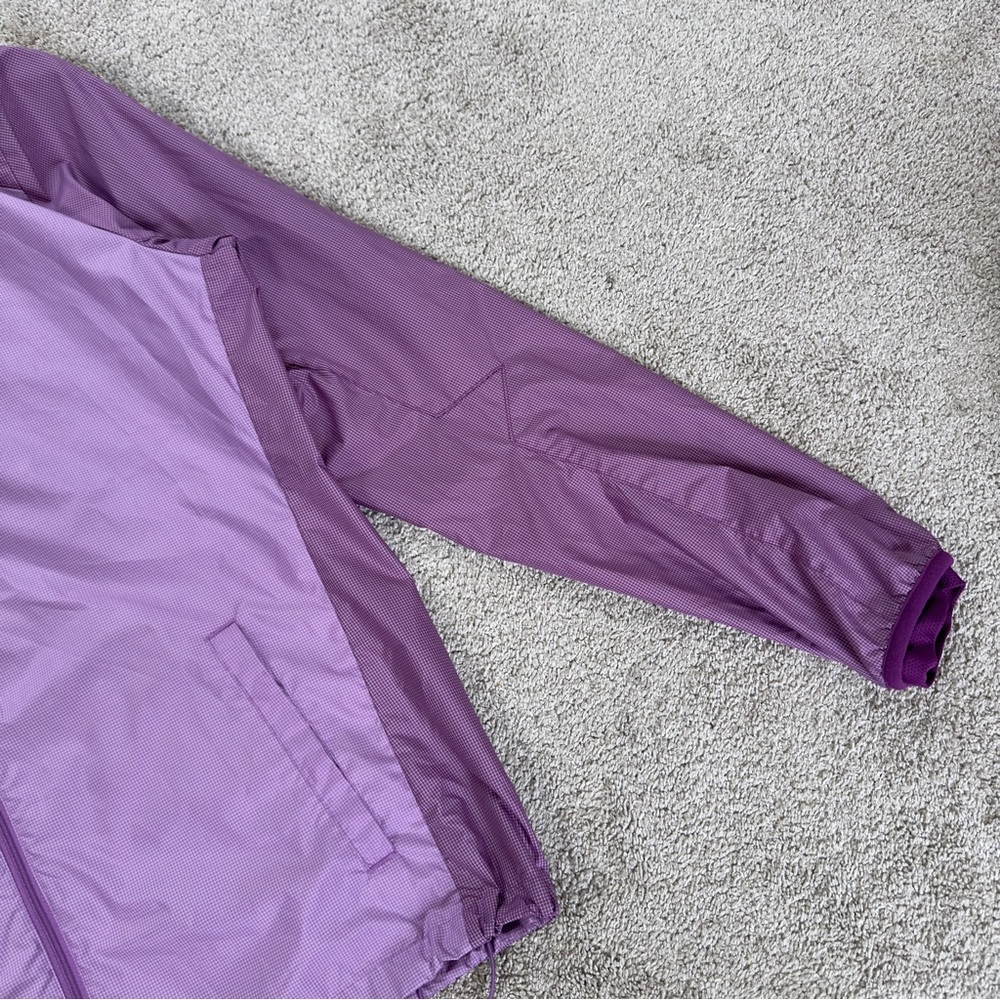 Nike Women’s Windbreaker Running Jacket Hooded Full Zip Lightweight in Purple L - Picture 5 of 14
